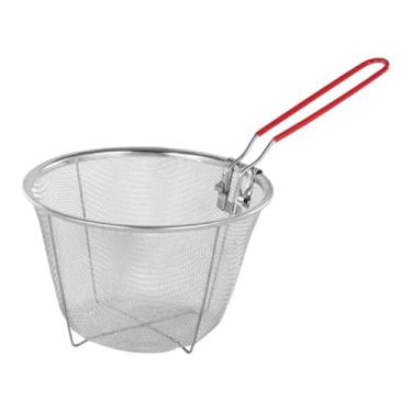 Imagem de IEUDNS Cesta de fritura de aço inoxidável, cesta de arame para fritadeira, restaurante multifuncional para fritar e servir alimentos, peneira de cozinha, 16cmx10cm