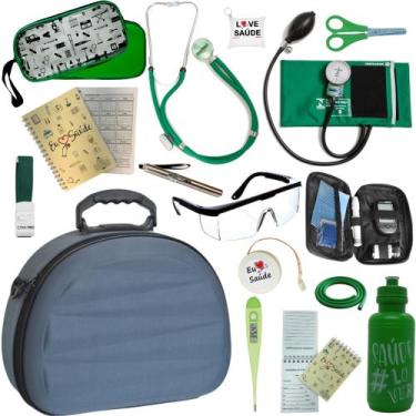 Imagem de Kit Enfermagem Maleta Estagio Medidor Glicose Completo Luxo - PA MED/ 