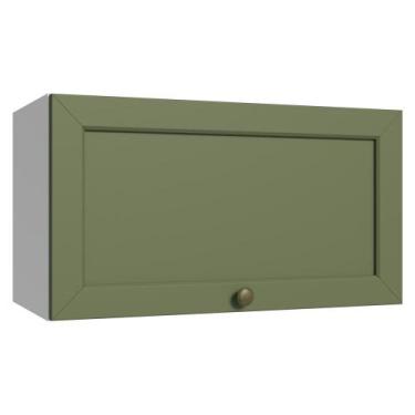 Imagem de Armário Aéreo 60 cm 1 Porta Basculante Vik Madesa, Branco/Verde