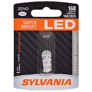Imagem de SYLVANIA - Lâmpada LED branca 168 T10 W5W ZEVO - Lâmpada LED brilhante, ideal para iluminação interior - mapa, cúpula, caminhão, carga e placa de identificação (contém 1 lâmpada)