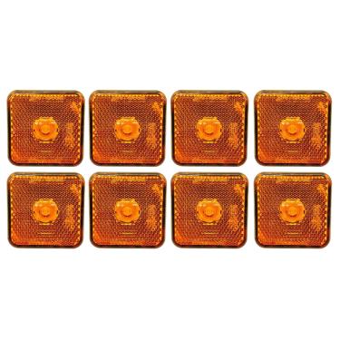 Imagem de 8 Lanterna Lateral Guerra Carreta Caminhão Led Ambar Braslux
