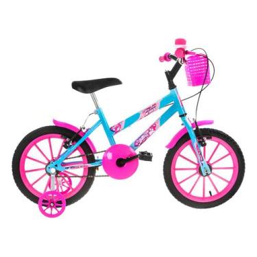 Imagem de Bicicleta Infantil Aro 16 Menino/Menina Ultra Bikes Kids (Rosa/Azul Bebe)