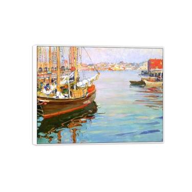 Imagem de MUHJDYC Jane Peterson Canvas Wall Art - Pintura famosa pôster reprodução - quadro branco para decoração de sala de estar (Harbor 4) 20x25cm-8x10in