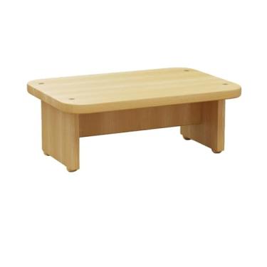 Imagem de FORRTY Banco De Pé De Madeira – Suporte De Pés Para Escritório, Cozinha E Banheiro – Banco Antiderrapante Rústico, Portátil, Design Ergonômico, Madeira Maciça(Wood 2,50x30cm (19.7"x11.8"))