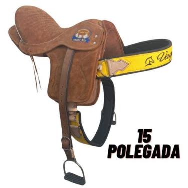 Imagem de Sela Semi Profissional De Cavalo de Vaquejada em Couro Legitimo - sela