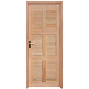 Imagem de Porta de Almofadas com Marco, Fechadura e Guarnições Rondosul Natural