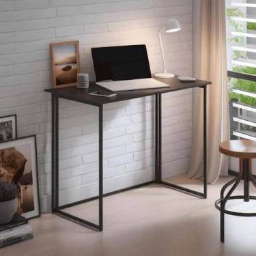 Imagem de Mesa Compacta Dobrável Home Office Fit Escrivaninha Estilo Industrial 