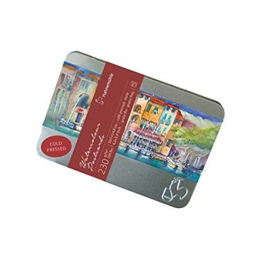Imagem de Cartão Postal Aquarela 230 g/m², estojo de metal, textura fina, 10,5x14,8cm, 30 fls