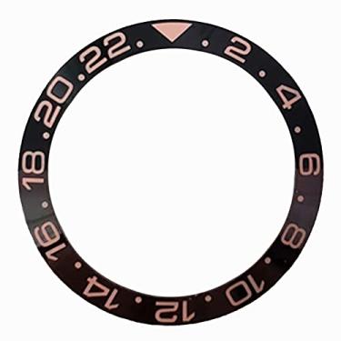 Imagem de HUAYUWA Anel de relógio com inserção de bisel de cerâmica/alumínio de 38 mm de diâmetro (com fita de 5 peças) adequado para GMT/SUB 40 mm acessórios de reparo de caixa de relógio (K, GMT, bisel de