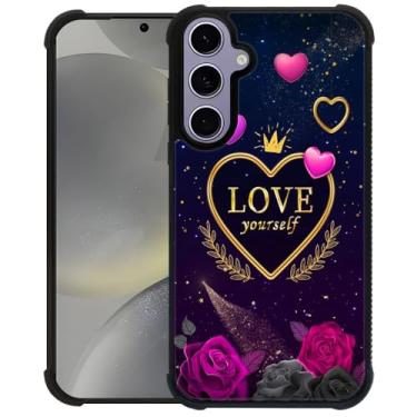 Imagem de TAMEFOX Capa protetora resistente à prova de choque para Samsung Galaxy S24/S25, Love Yourself, durável, macia, com borda de silicone TPU, design antiderrapante para Samsung Galaxy S24/S25 de 6,2