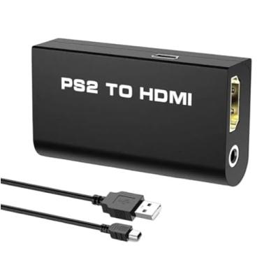 Imagem de Conversor PS2 para HDMI G300, Adaptador de Vídeo, Saída 480i/576i/480p, Entrada de Áudio 3,5mm, Preto