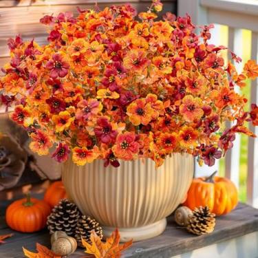 Imagem de CORVYUC Mães artificiais para atividades ao ar livre, resistentes a UV, 12 pacotes de flores de seda de outono, margaridas falsas, para varanda externa, jardineiras, vasos de jardim, caixa de janela