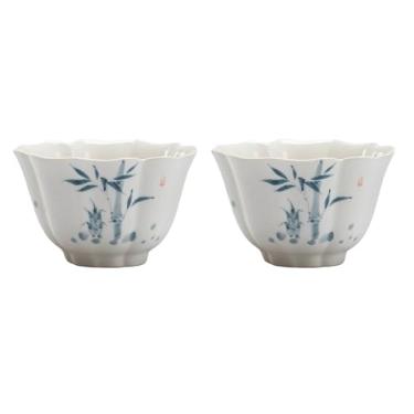 Imagem de Conjunto de chá de gongfu pintado à mão boutique – esmalte de cinza de madeira com design de bambu manchado, inclui mini bule, Gaiwan, xícaras de chá, bandeja de chá, pires e jianshui, conjunto de