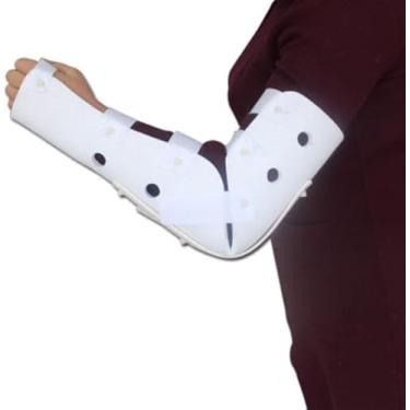 Imagem de Cinta De Cotovelo Estabilizador De Cotovelo Branco Tala De Braço Sling Immobilizador De Ombro Suporte De Ombro Médico Respirável Para Braços Feridos Para Fratura De Artrite, Left, Medium