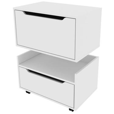 Imagem de Kit Balcão e Gabinete de Banheiro 1 Porta 1 Gaveta e Rodízio