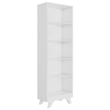 Imagem de Estante Infantil Retrô com 5 Prateleiras - Móveis Peroba, Branco Brilh