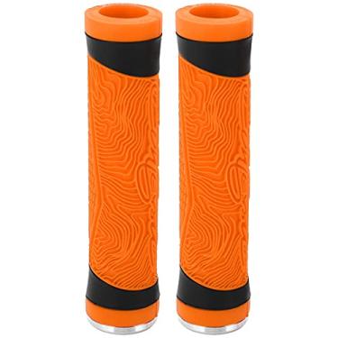 Imagem de Bike Handle Silicone Grips Flat Handlebar Bar End Plugs Anti Slip Confortável Design Ergonômico para Mountain Bike Road Bike Ciclismo Entusiastas Liga de Alumínio de Silicone (Laranja)