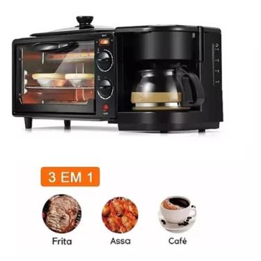 Imagem de Kit 3 Em 1 Forno Cafeteira Assadeira Grill Eletrico - FORNO 3 EM 1