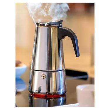 Imagem de Cafeteira Italiana de Aço Inox, Café Espresso Perfeito, Compatível com Fogão e Indução, Serve Entre 6 e 9 Xícaras, Design Premium Polido, Durável e Fácil Limpeza