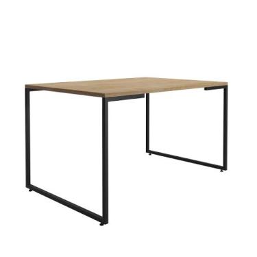 Imagem de Mesa de Jantar 4 Lugares Retangular Industrial 135cm Porto Natural/Pre