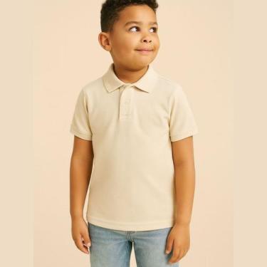 Imagem de Camisa Polo Infantil Masculina Básica com Gola Clássica e Botão Estilo