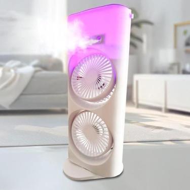 Imagem de Ventilador Torre Usb Potente Duplo Mesa Melhor Climatizador