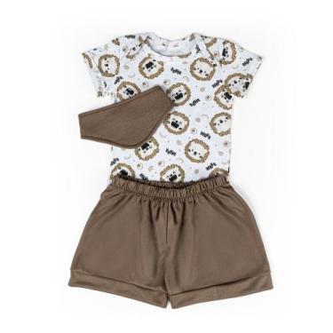 Imagem de Conjunto de Body e Short Para Bebe Manga Curta Estampado Menina e Meni