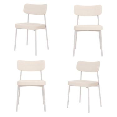 Imagem de Cadeira Mynna Fixa C/4 Pes 525 X 470 X 790 Mm C/4 Um Pés Brancos. Corriente Palha Corriente Palha