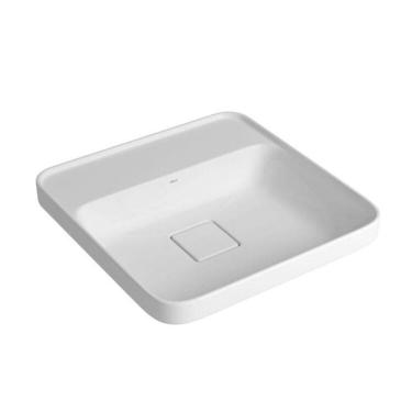 Imagem de Cuba Deca Sobrepor Quadrada Com Mesa 40Cm Branca