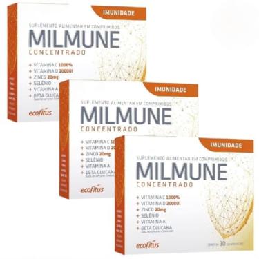 Imagem de Kit Com 3 Milmune Concentrado, Suplemento Alimentar com Vitaminas C, D, A, Zinco e Selênio, 30 Comprimidos
