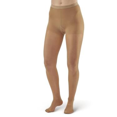 Imagem de Meia-calça feminina Ames Walker AW Style 78 de compressão transparente macia 8 15 mmHg nylon/elastano 78 P, Natural, Large