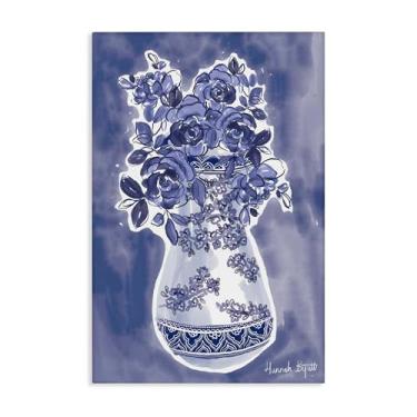 Imagem de Stupell Industries Vaso Chinoiserie em tela azul design de arte de parede por Hannah Byatt, 91 x 61 cm