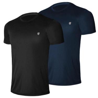Imagem de Kit 2 Camiseta Dry Fit Masculina Poliester Academia Corrida com Proteç