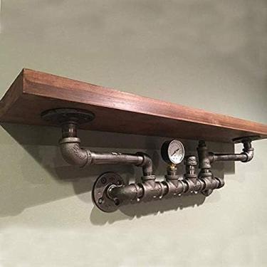Imagem de Prateleira Flutuante De Estilo Industrial Prateleiras De Tubos De Ferro Montadas Na Parede Prateleira De Decoração De Parede Diy Retrô Resistente Para Quarto Suporte De Ferro Rústico Decora