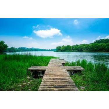 Imagem de Quadro Decorativo com Estampa Landscape Maojiabu West Lake Hangzhou 50 x 50 Papel 2 unidades