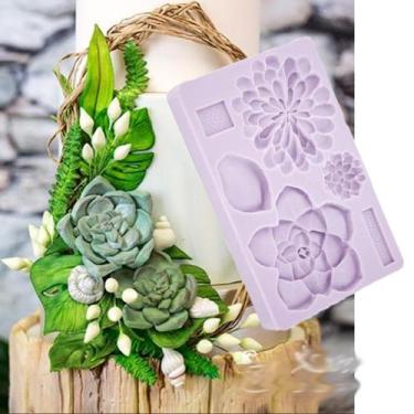 Imagem de Molde de silicone suculentas para decorar f487 - CM
