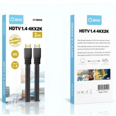 Imagem de Cabo Hdmi Hdtv 1.4 4k 2k Malha 3 Metros Lotus - LT-HD010