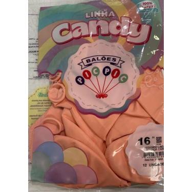 Imagem de BALÃO LISO REDONDO - PIC PIC Nº 16 -  LARANJA CANDY  - Pacote com 12 u