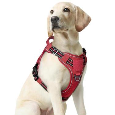 Imagem de rabbitgoo Peitoral para Cães de Tamanho Médio, Sem Puxão, Colete Tático com Molle e Alça de Controle, Peitoral Militar Ajustável e Reflexivo para Fácil Caminhada e Treinamento
