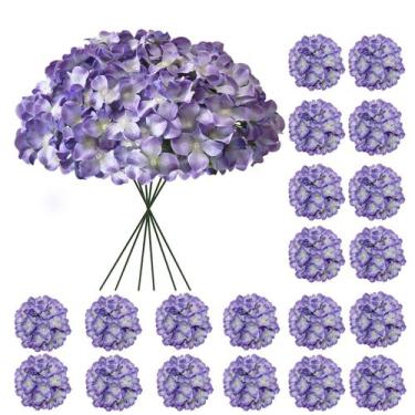 Imagem de Flores artificiais Cherica Hydrangea Purple x20 para casamento