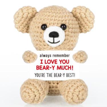 Imagem de Urso de crochê tricotado WELLBANEE Mini I Love You Gift