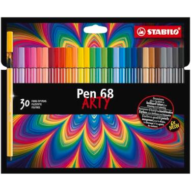 Imagem de Caneta de ponta de feltro premium - Caneta STABILO 68 - Carteira com 30 - Cores sortidas incl 6 Neon
