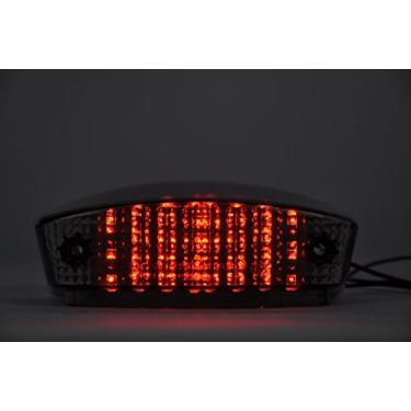 Imagem de Topzone Lighting Luz traseira de freio com lentes fumê LED para motocicleta com indicadores de luz de seta integrados para Ducati 94-10 Monster, exceto (696/796/1100/1100S)