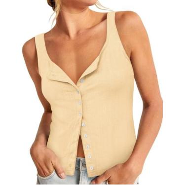 Imagem de Camisola Yousify Button Down Crop Camisola feminina