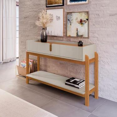 Imagem de Aparador Buffet Lizz com 2 Gavetas 1,30 Off-white/cedro - CASA D