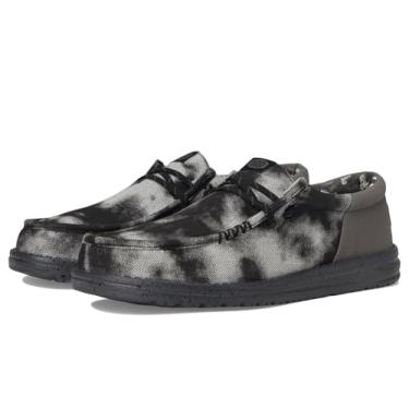 Imagem de Hey Dude Sapato masculino Wally Funk Over Dye Slip-On, Preto/cinza granito, 39