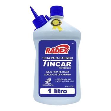Imagem de Tinta Para Almofada De Carimbo Refil 1 Litro Cor Azul Com Bico Aplicad