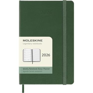 Imagem de Moleskine Classic 12 Month 2026 Weekly Planner, Hard Cover, Pocket (3.5" x 5.5"), Myrtle Green, 144 pages