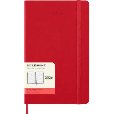 Imagem de Moleskine Classic 12 Month 2026 Daily Planner, Hard Cover, Large (5" x 8.25"), Scarlet Red, 400 pages