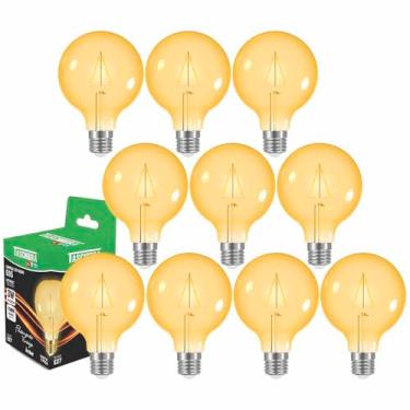 Imagem de Kit 10 Lâmpada Decorativa Filamento Led Globo G95 3w Ambar